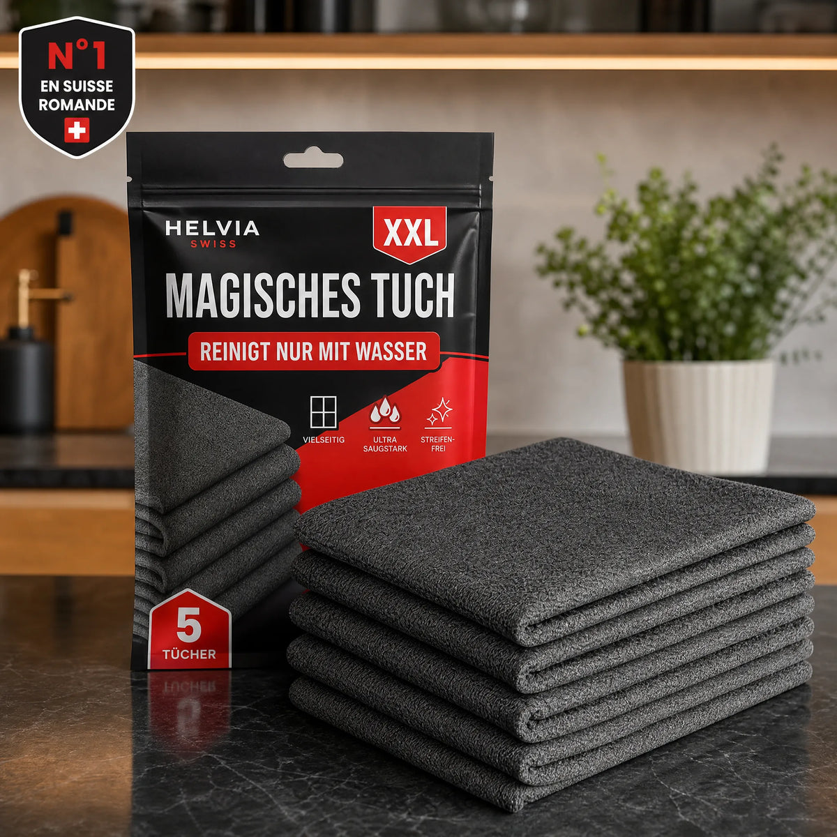 Lingettes Magiques en Microfibre (Lot de 5) HELVIA SWISS