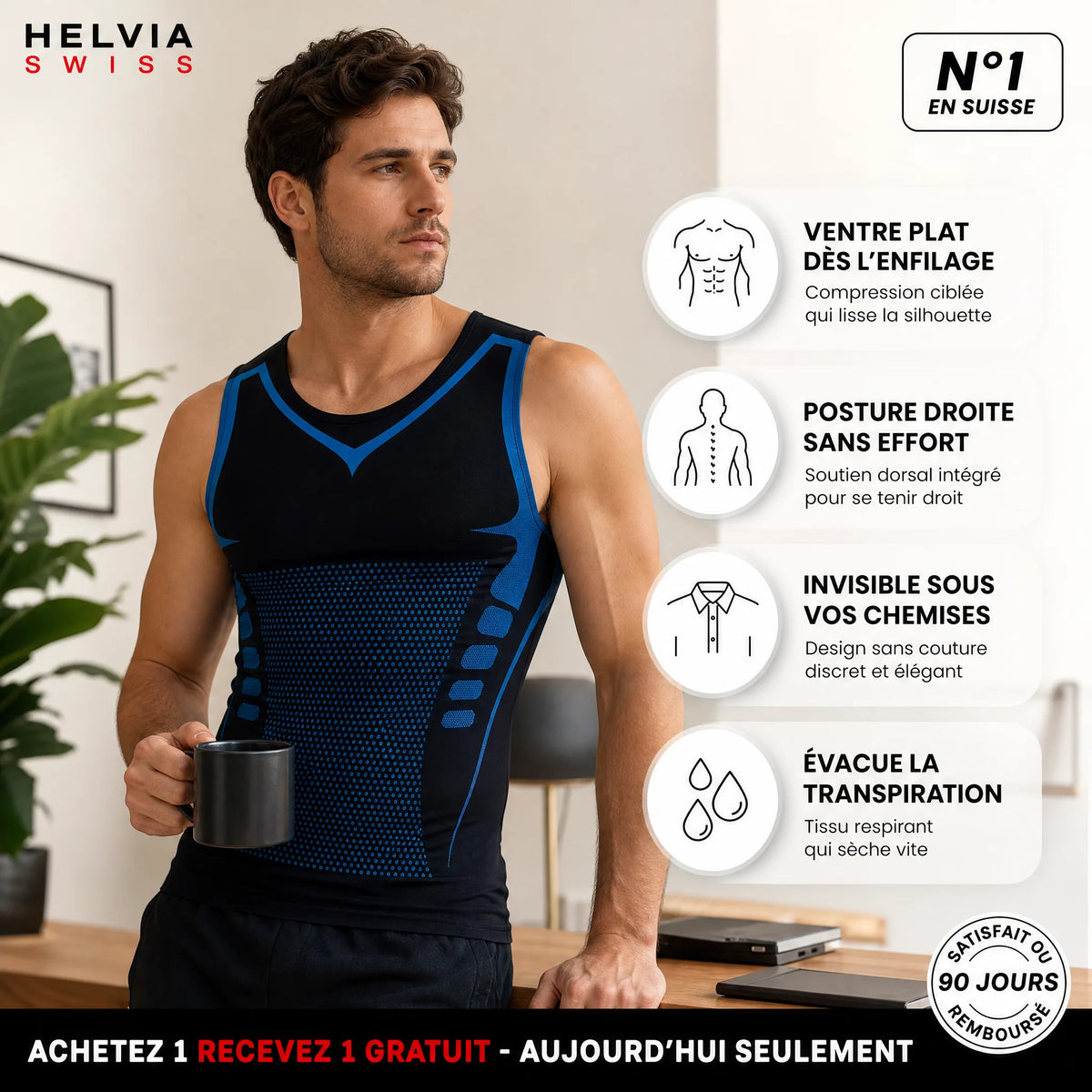 Débardeur Sculptant Homme CoreShape - HELVIA SWISS
