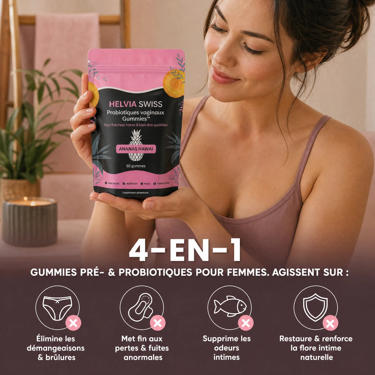FemiFlore® – Gummies Probiotiques Intimes HELVIA SWISS