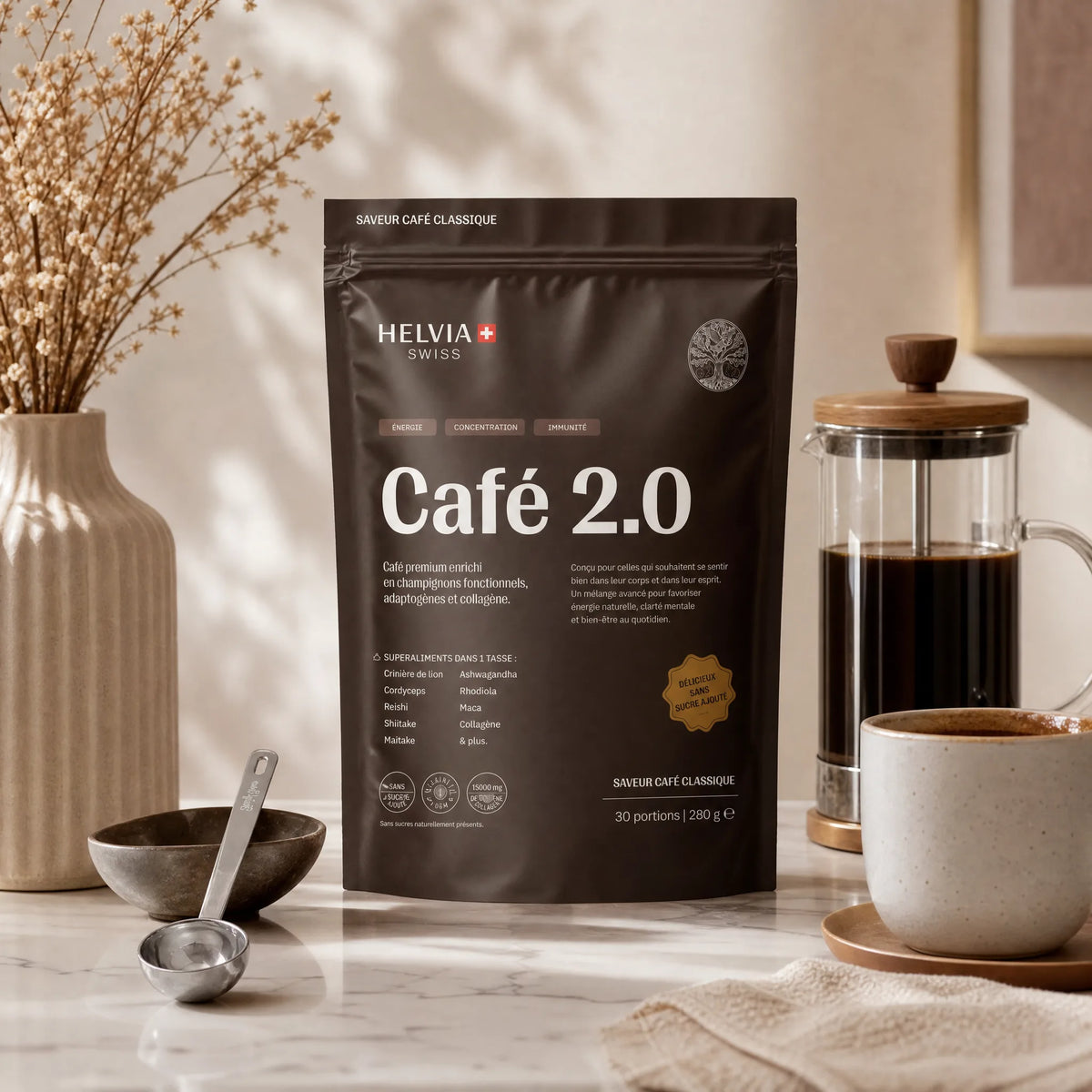 Coffee 2.0 — Café aux Champignons Fonctionnels HELVIA SWISS