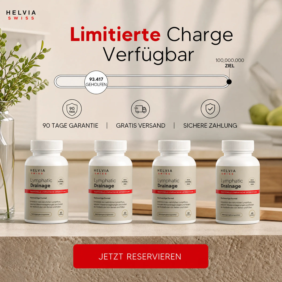 Lymph-Drainage Kapseln Maximale Wirkung HELVIA SWISS