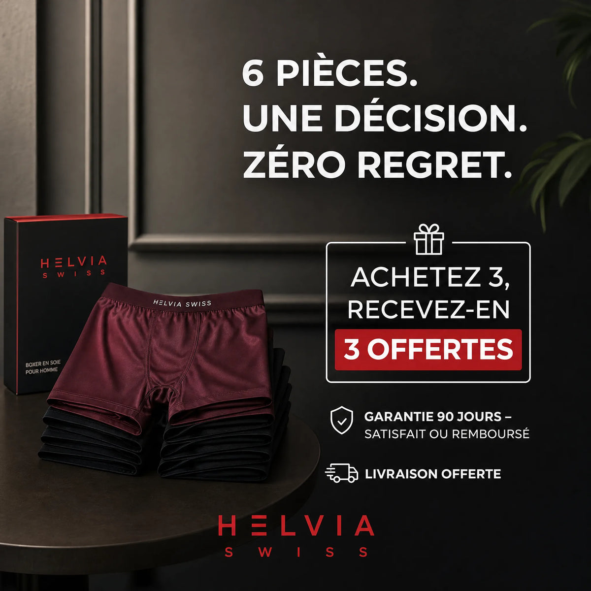 Boxer en Soie Premium Confort Absolu HELVIA SWISS