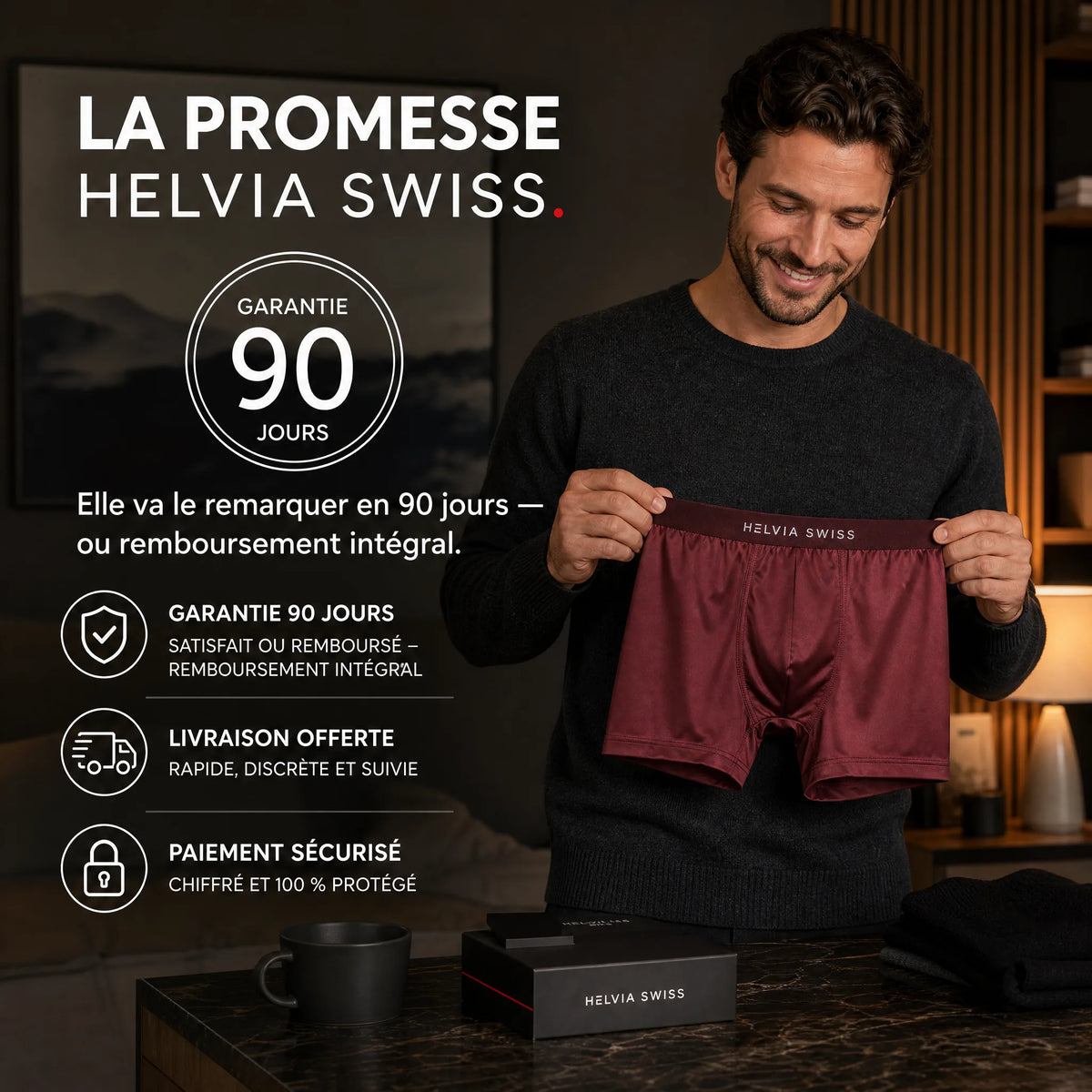 Boxer en Soie Premium Confort Absolu HELVIA SWISS