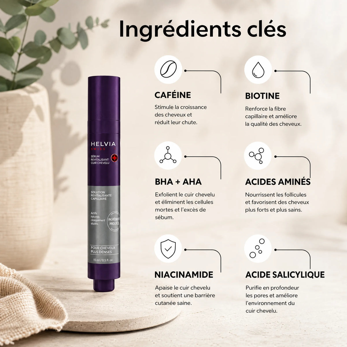 Sérum Roll-On Densifiant Cuir Chevelu HELVIA SWISS