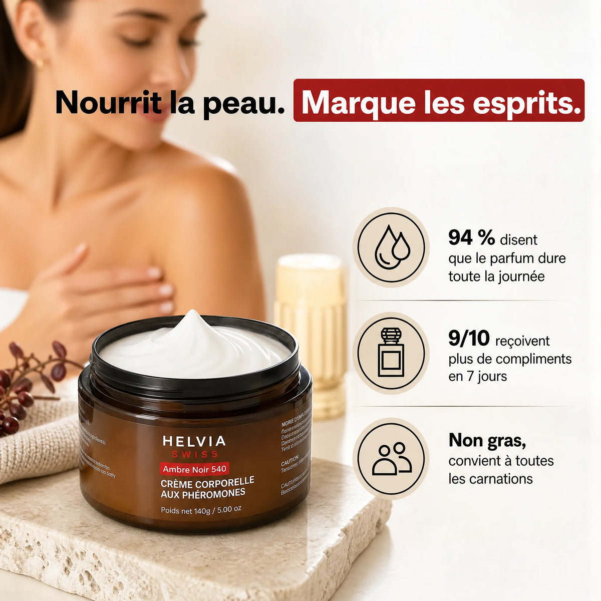 Crème Hydratante aux Phéromones HELVIA SWISS
