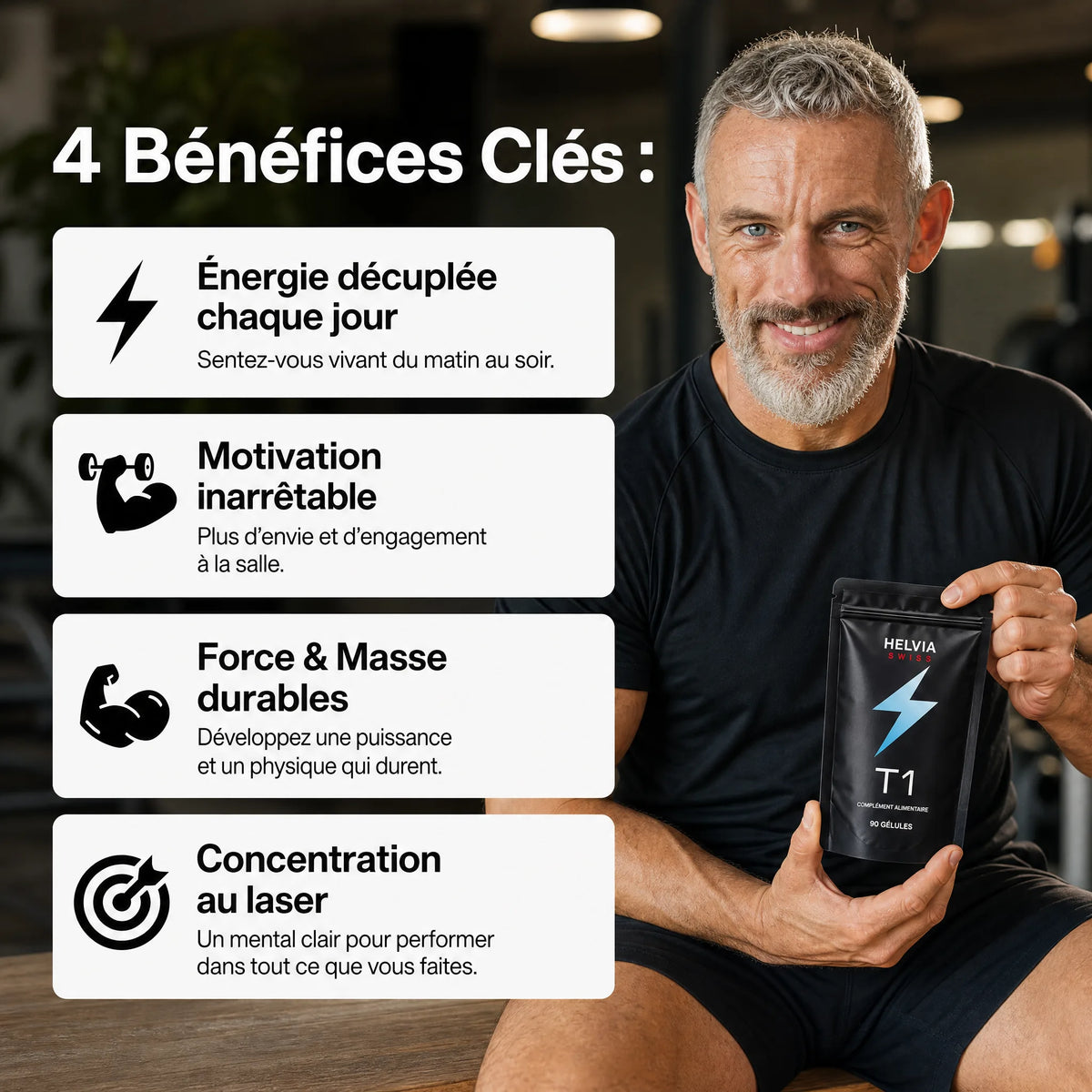Complexe Testostérone Naturelle – 14 Actifs — Booster Naturel HELVIA SWISS