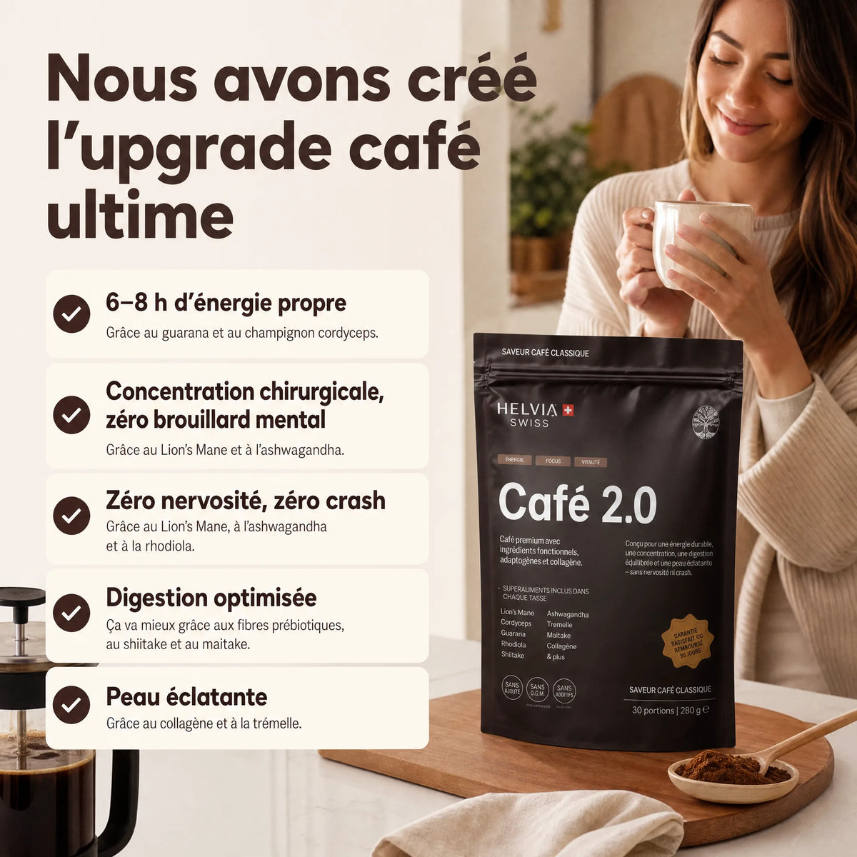 Coffee 2.0 — Café aux Champignons Fonctionnels HELVIA SWISS