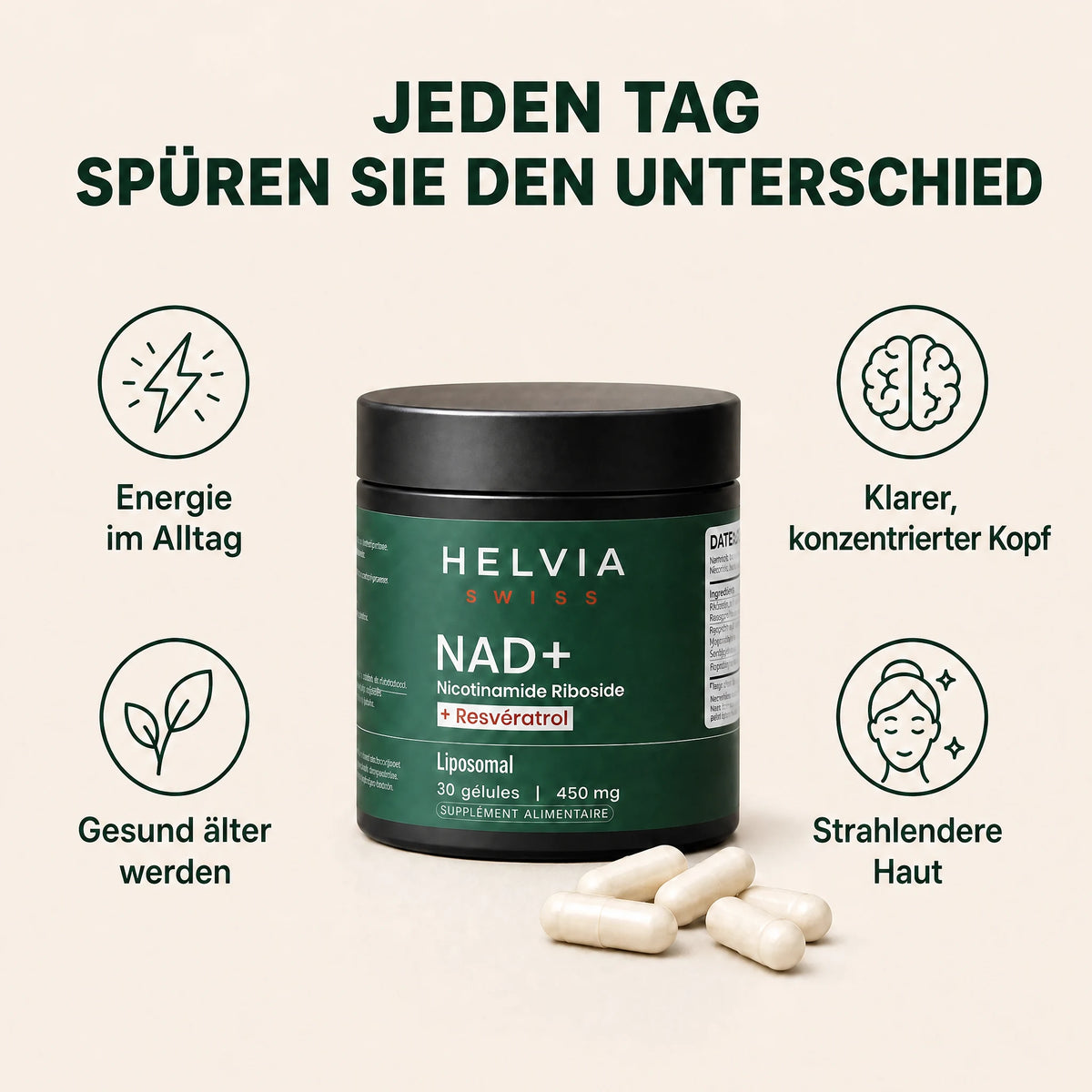 NAD+ Longevity Liposomal HELVIA SWISS