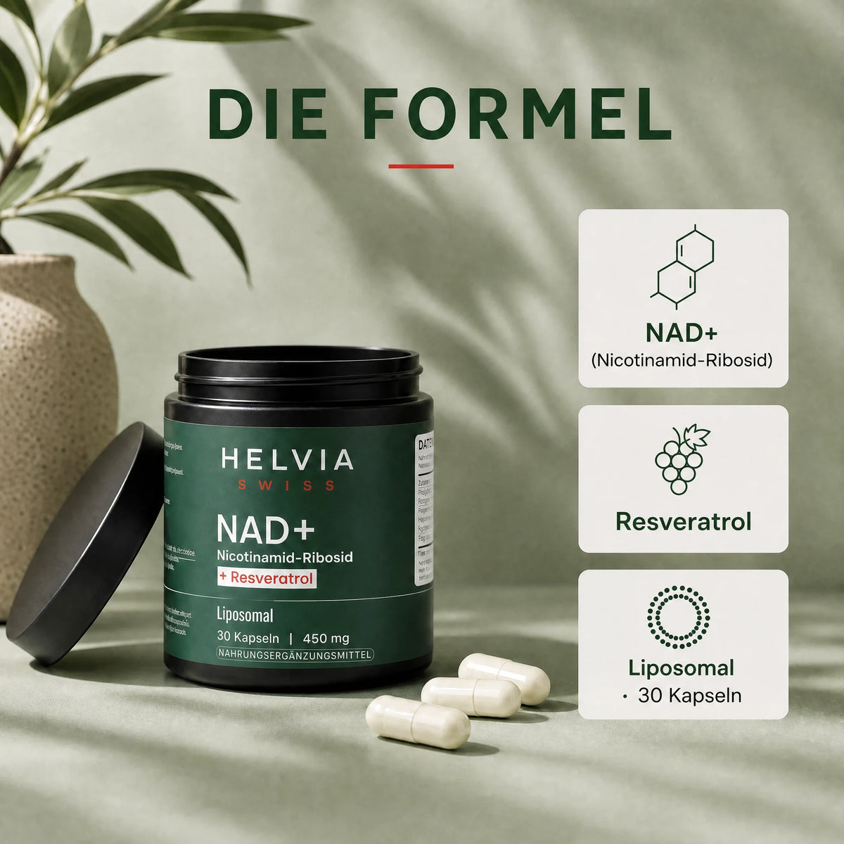 NAD+ Longevity Liposomal HELVIA SWISS