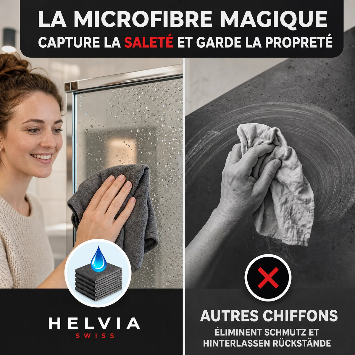 Lingettes Magiques en Microfibre (Lot de 5) HELVIA SWISS