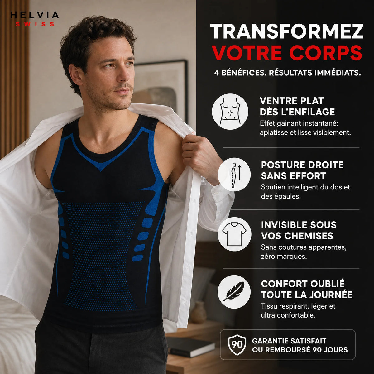 Débardeur Sculptant Homme CoreShape - HELVIA SWISS