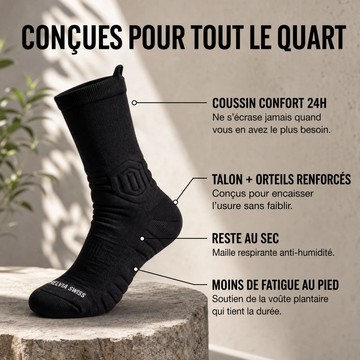 Chaussettes de Travail Bambou HELVIA SWISS
