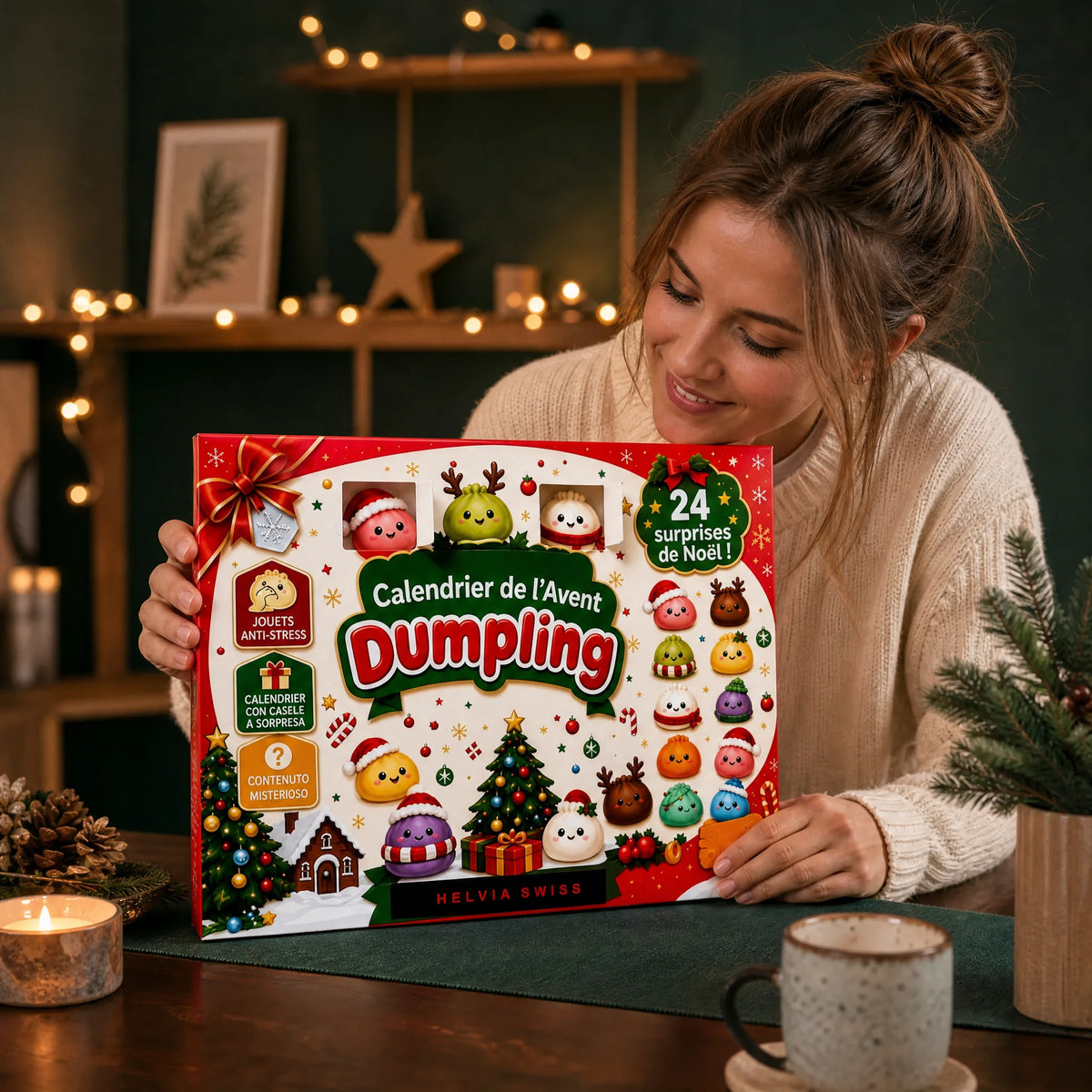 Calendrier de l'Avent Dumpling Squishy 2026 HELVIA SWISS