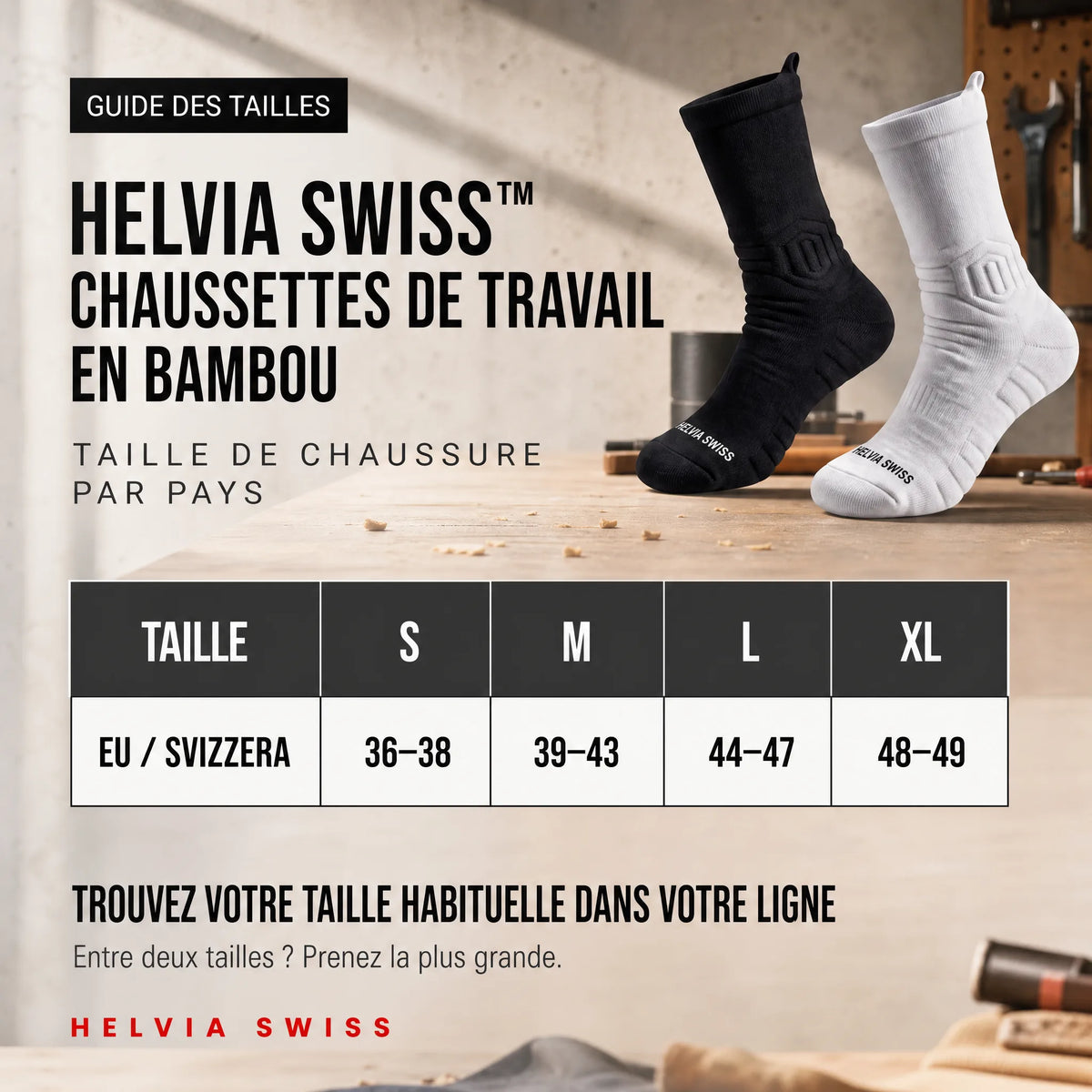 Chaussettes de Travail Bambou HELVIA SWISS