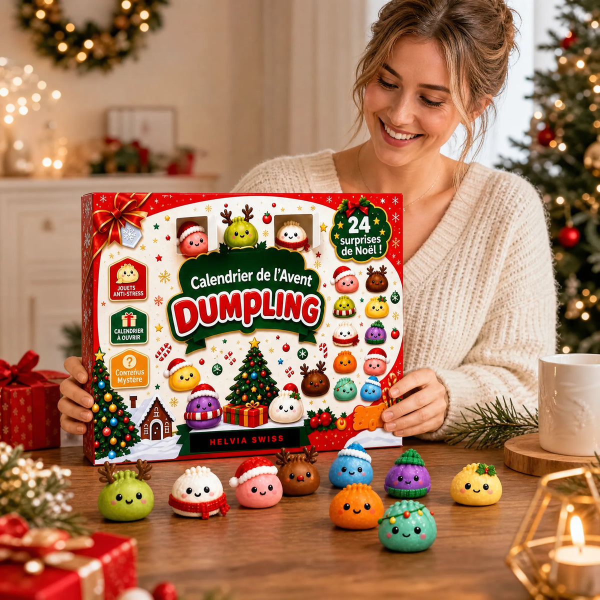 Calendrier de l'Avent Dumpling Squishy 2026 HELVIA SWISS