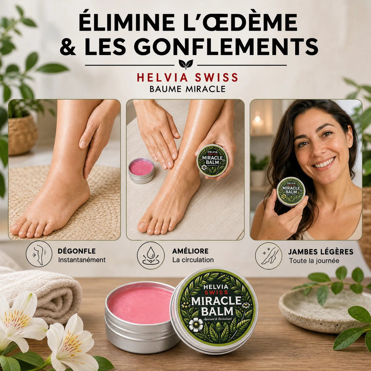 Baume Miracle Anti-Jambes Lourdes HELVIA SWISS