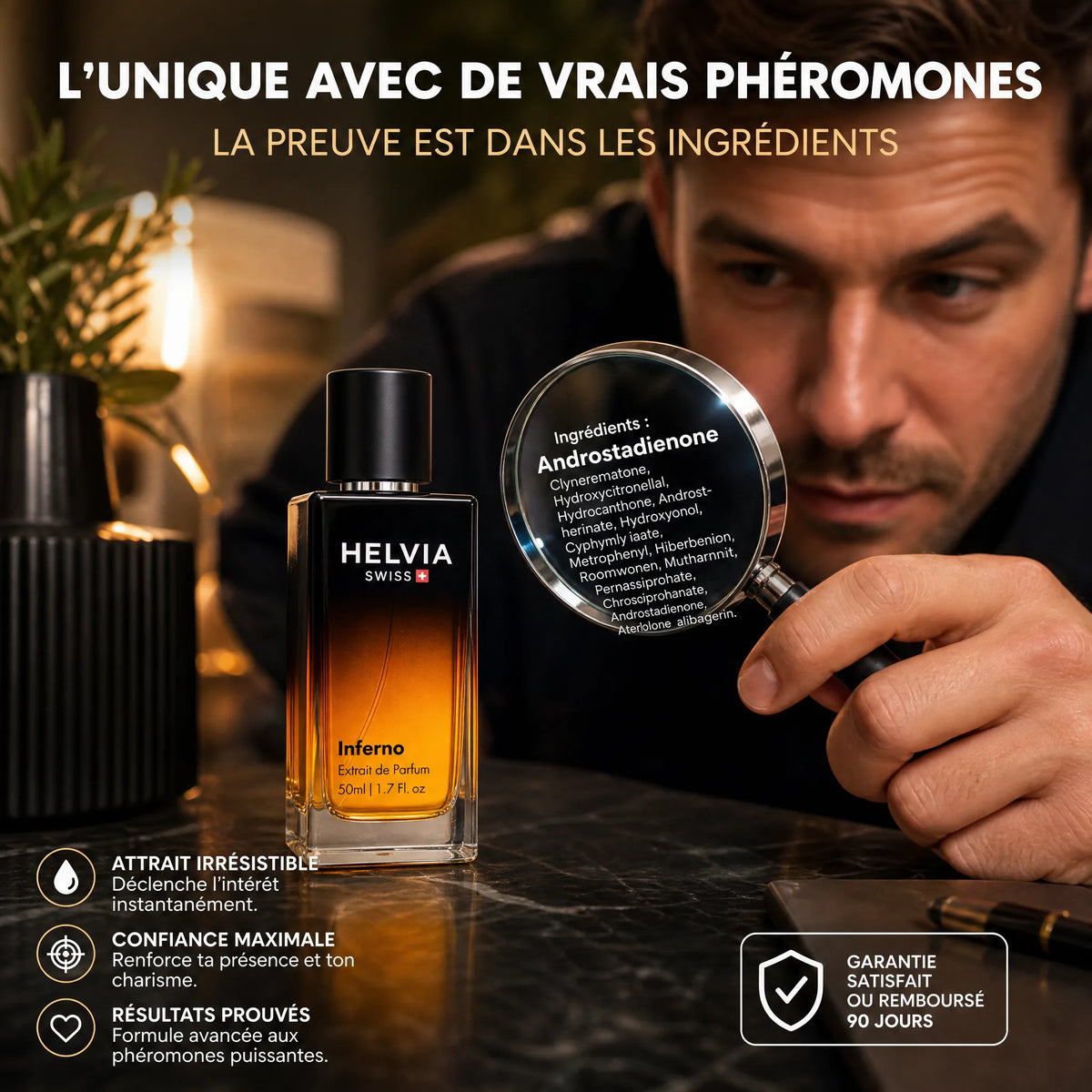 Inferno Parfum aux Phéromones pour Homme HELVIA SWISS