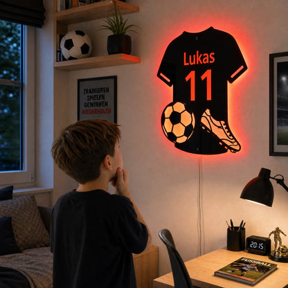 Personalisierter LED Fussball-Spiegel HELVIA SWISS