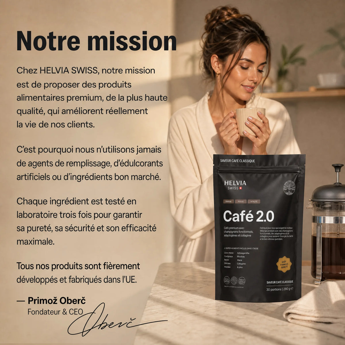 Coffee 2.0 — Café aux Champignons Fonctionnels HELVIA SWISS
