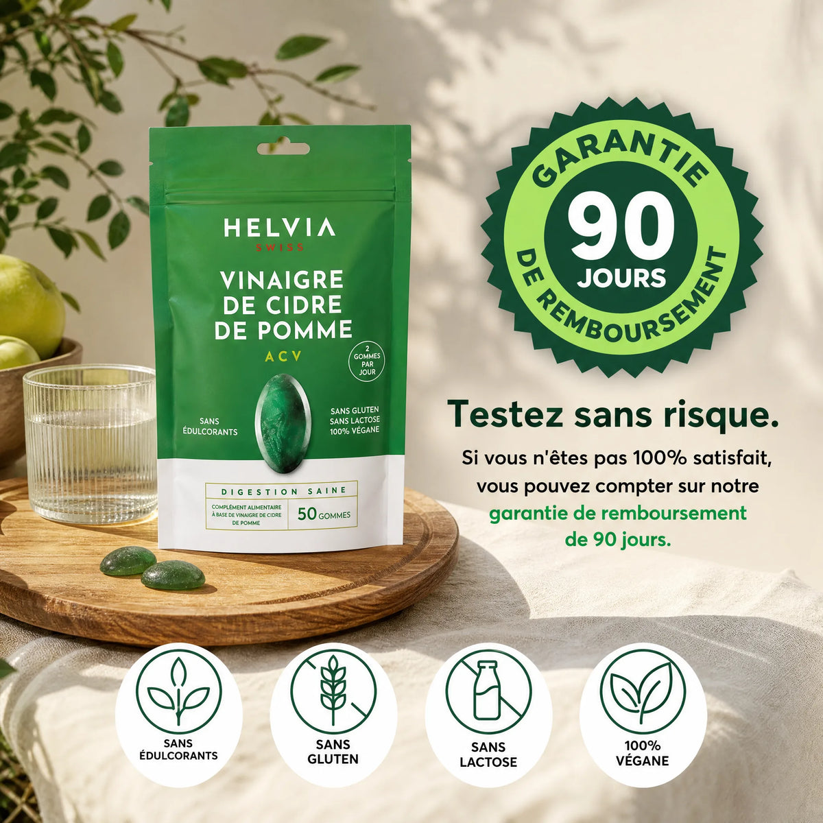 Gummies au vinaigre de cidre - Ventre Plat & Digestion HELVIA SWISS