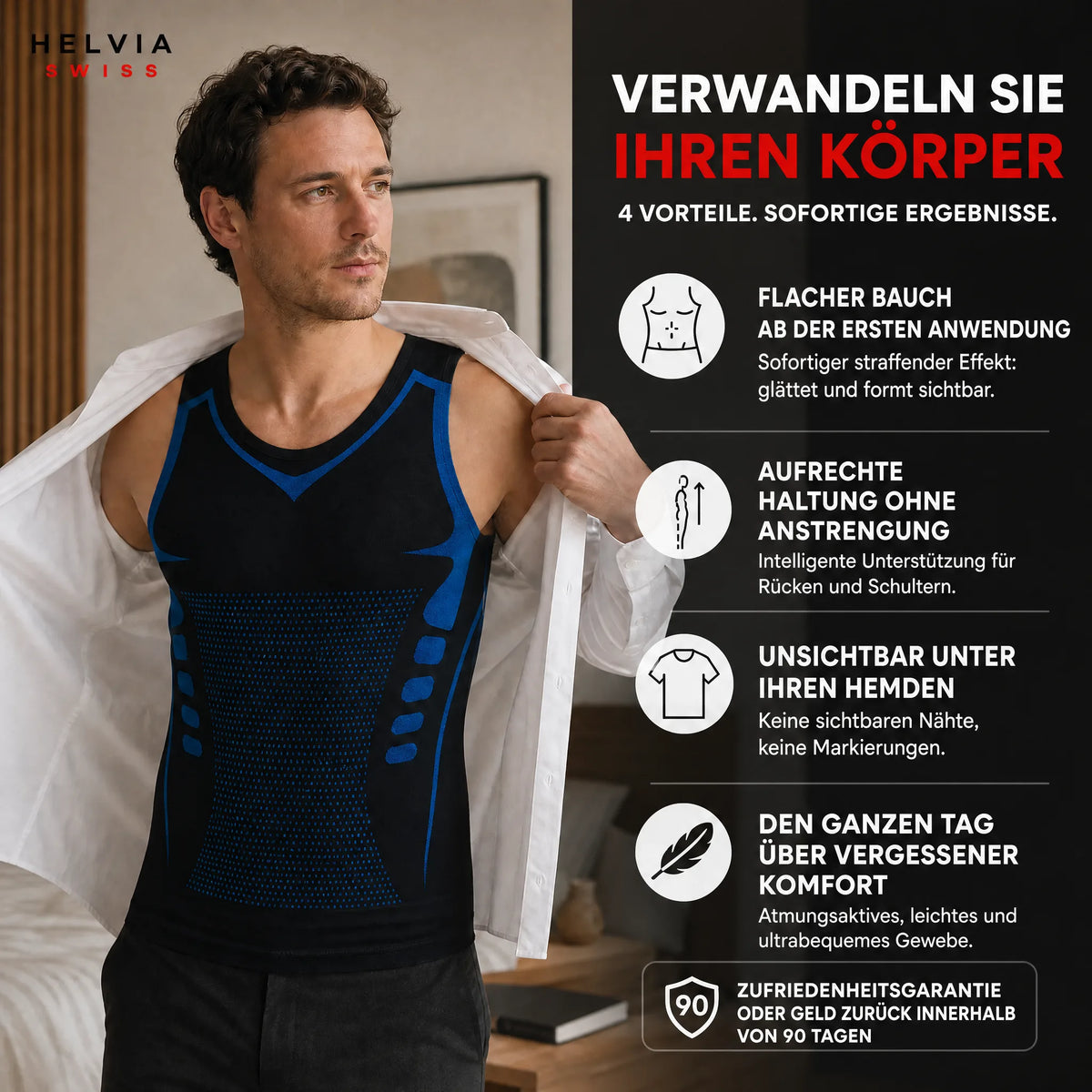 Figurformender Unterziehshirt Herren CoreShape - HELVIA SWISS
