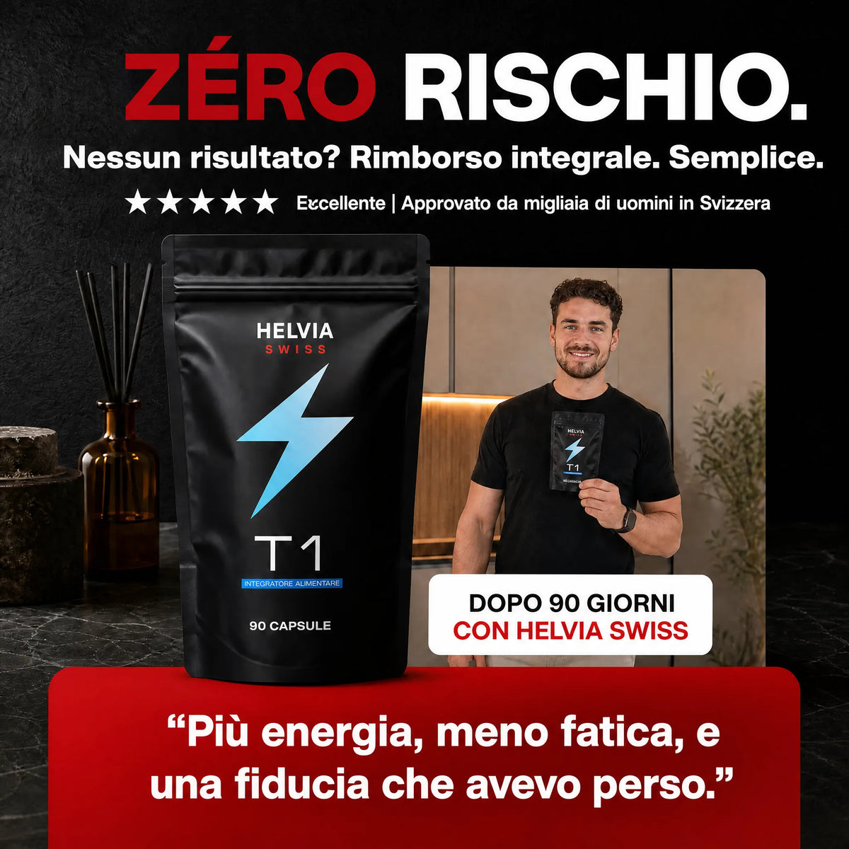Complesso Testosterone Naturale – 14 Attivi — Booster Naturale HELVIA SWISS