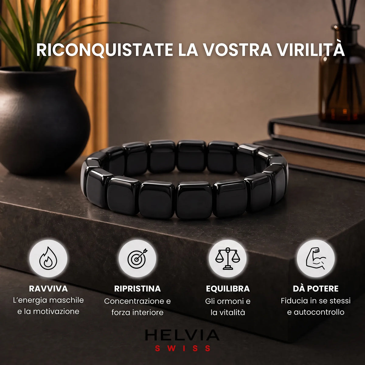 Bracciale Ematite Magnetica - HELVIA SWISS