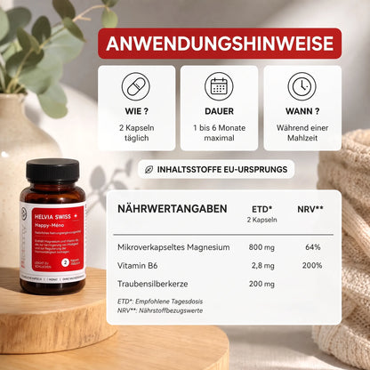 Happy-Méno — Gewichtsabnahme Wechseljahre HELVIA SWISS