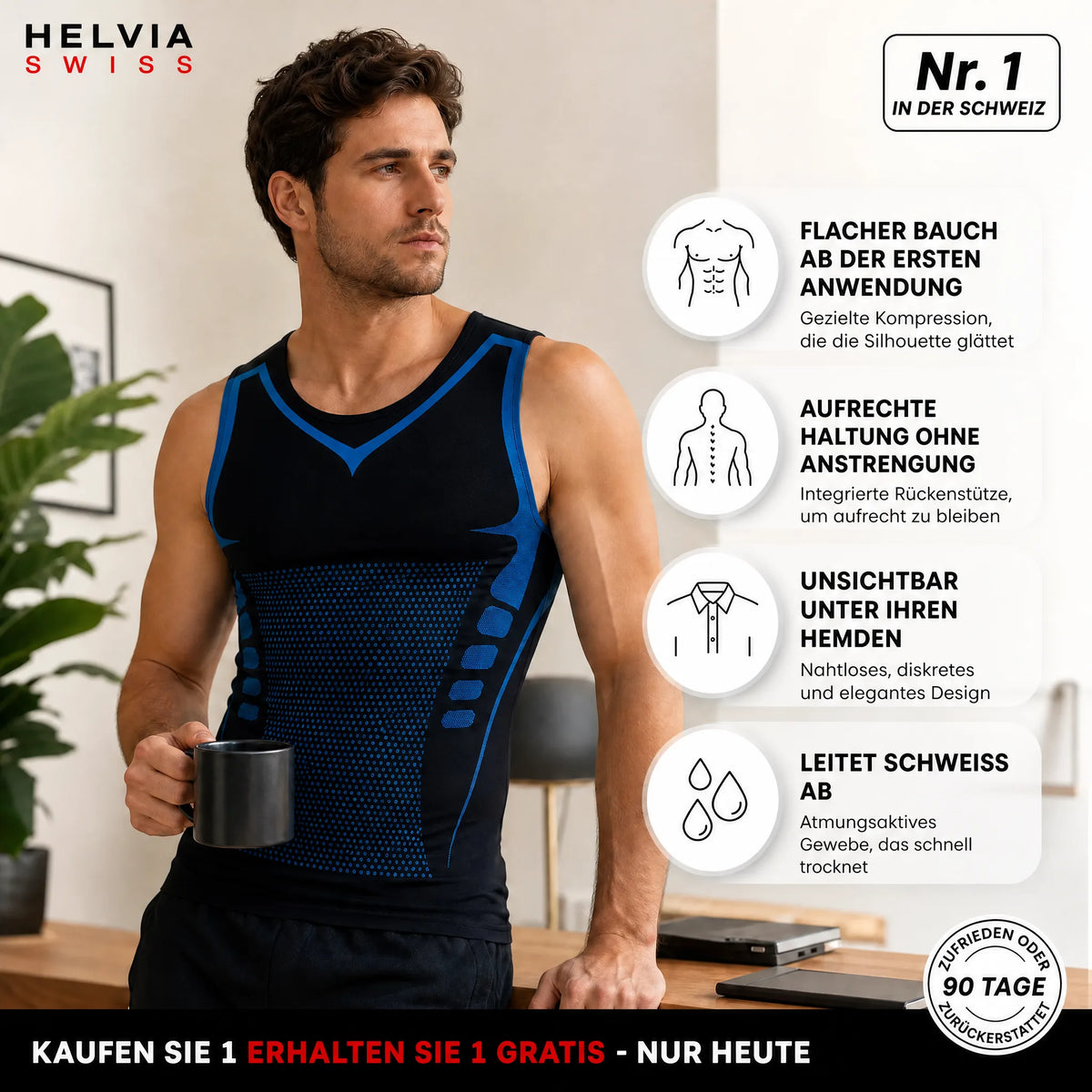 Figurformender Unterziehshirt Herren CoreShape - HELVIA SWISS