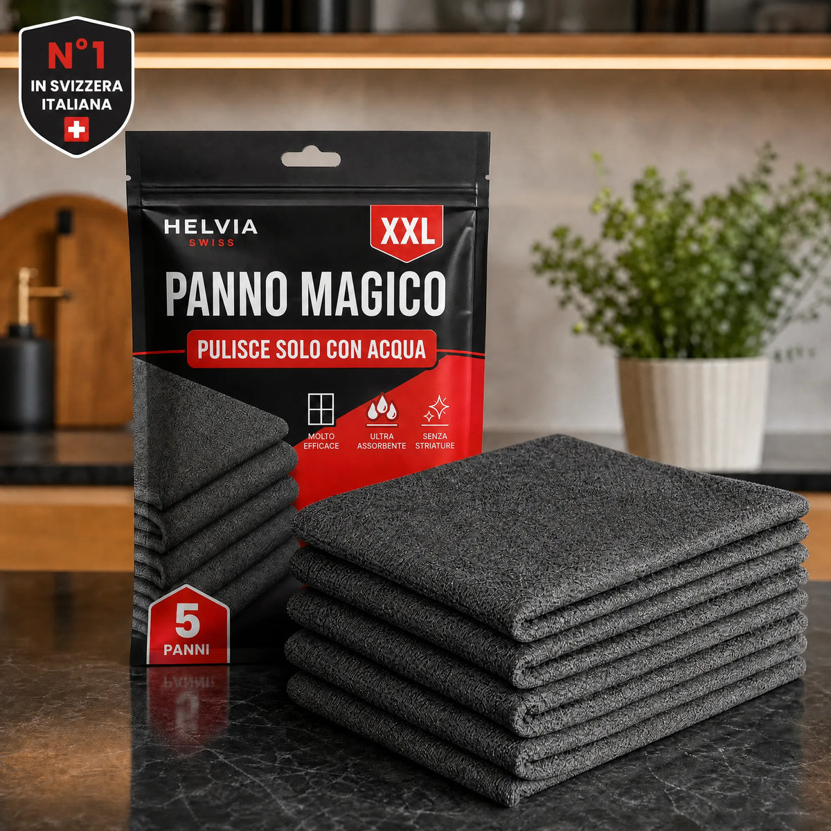 Panni Magici in Microfibra (Set da 5) HELVIA SWISS