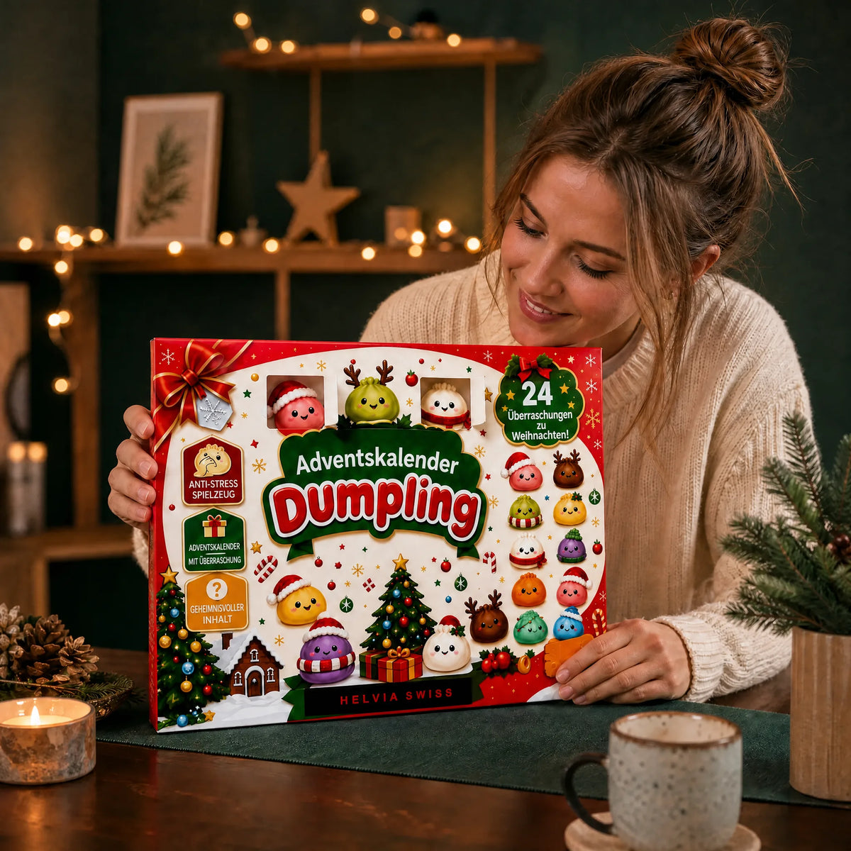 Dumpling Squishy Adventskalender 2026 HELVIA SWISS