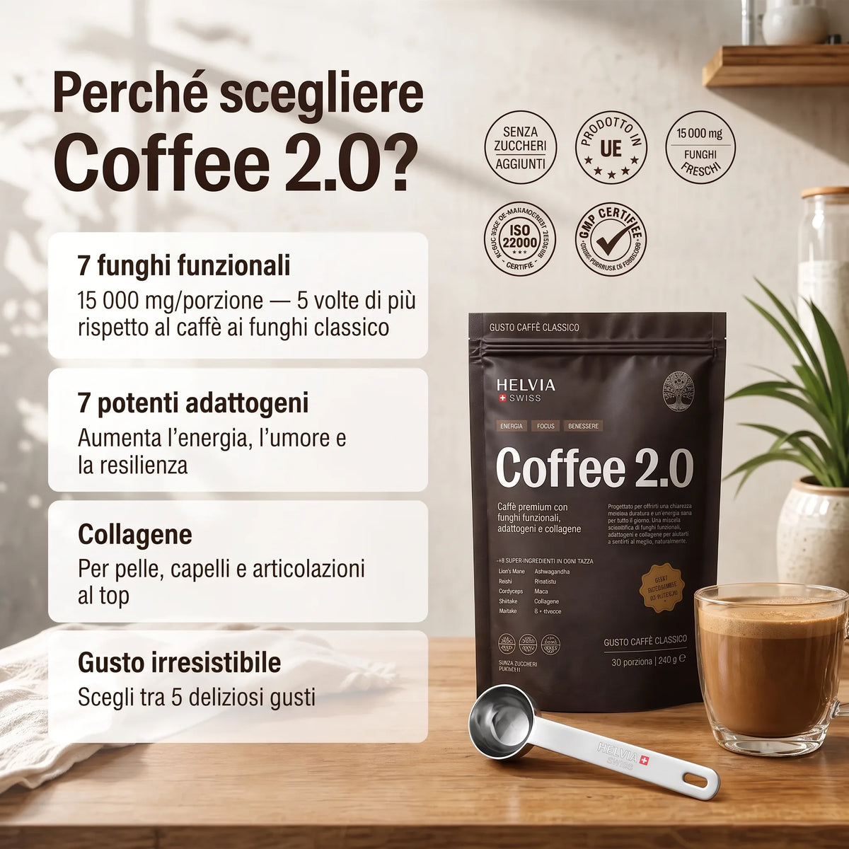 Coffee 2.0 — Caffè ai Funghi Funzionali HELVIA SWISS