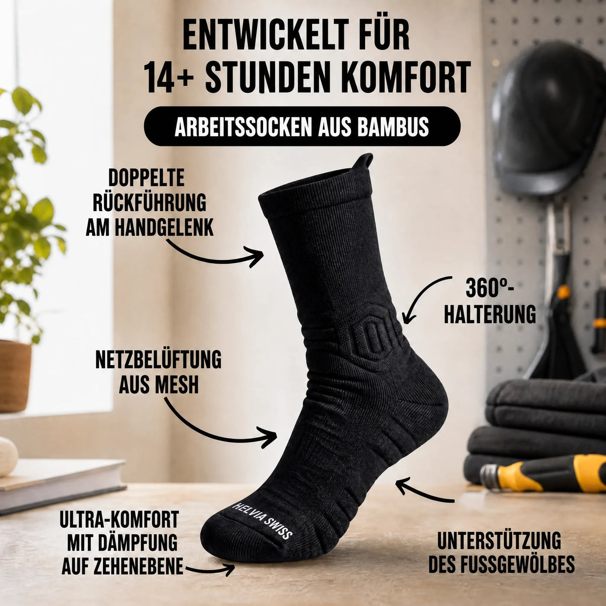 Bambus Arbeitssocken HELVIA SWISS
