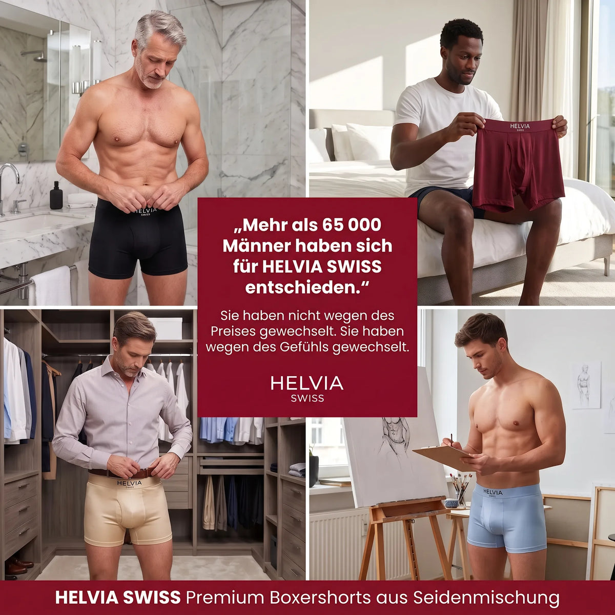 Boxer aus Premium-Seide Absoluter Komfort HELVIA SWISS