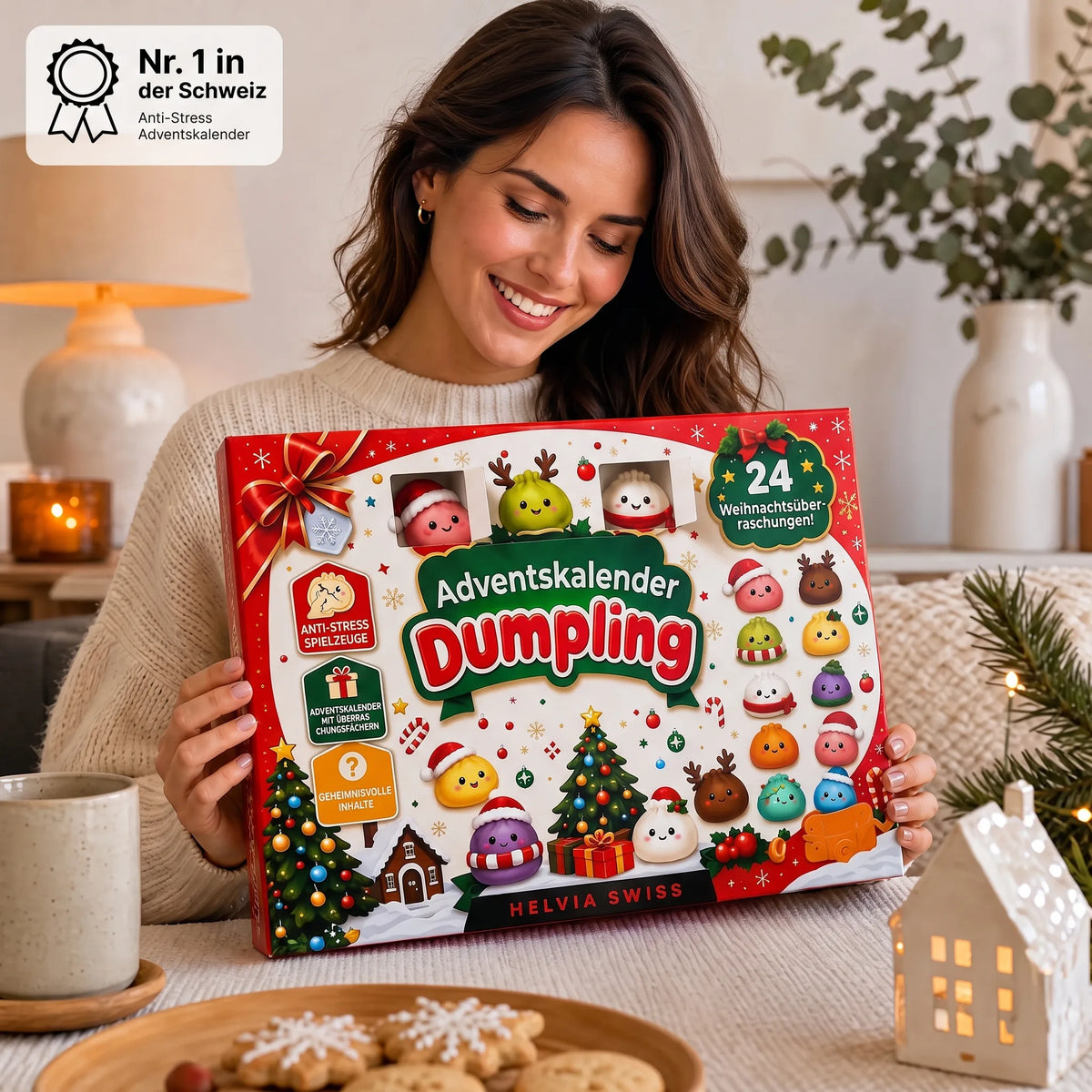 Dumpling Squishy Adventskalender 2026 HELVIA SWISS
