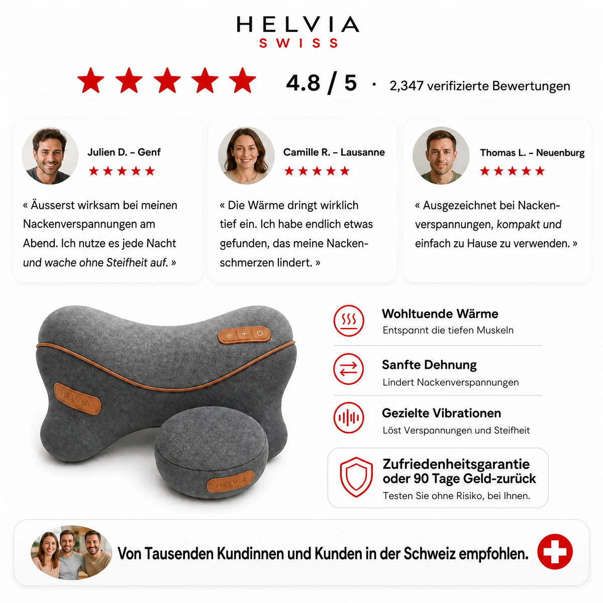Zervikalmassagegerät 3-in-1 HELVIA SWISS