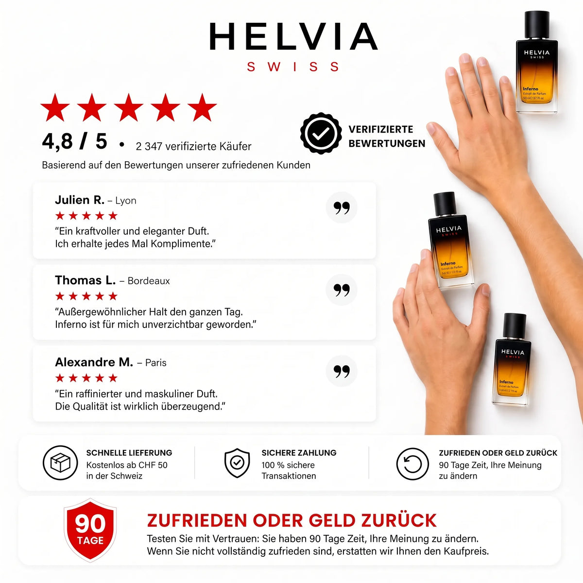 Parfum Inferno mit Pheromonen für Männer HELVIA SWISS