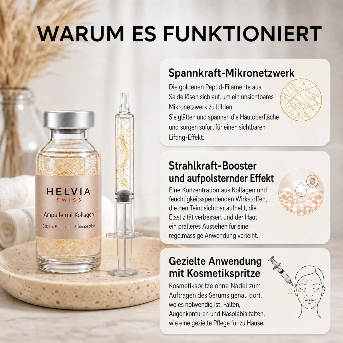 Straffendes Seiden-Peptid-Serum HELVIA SWISS