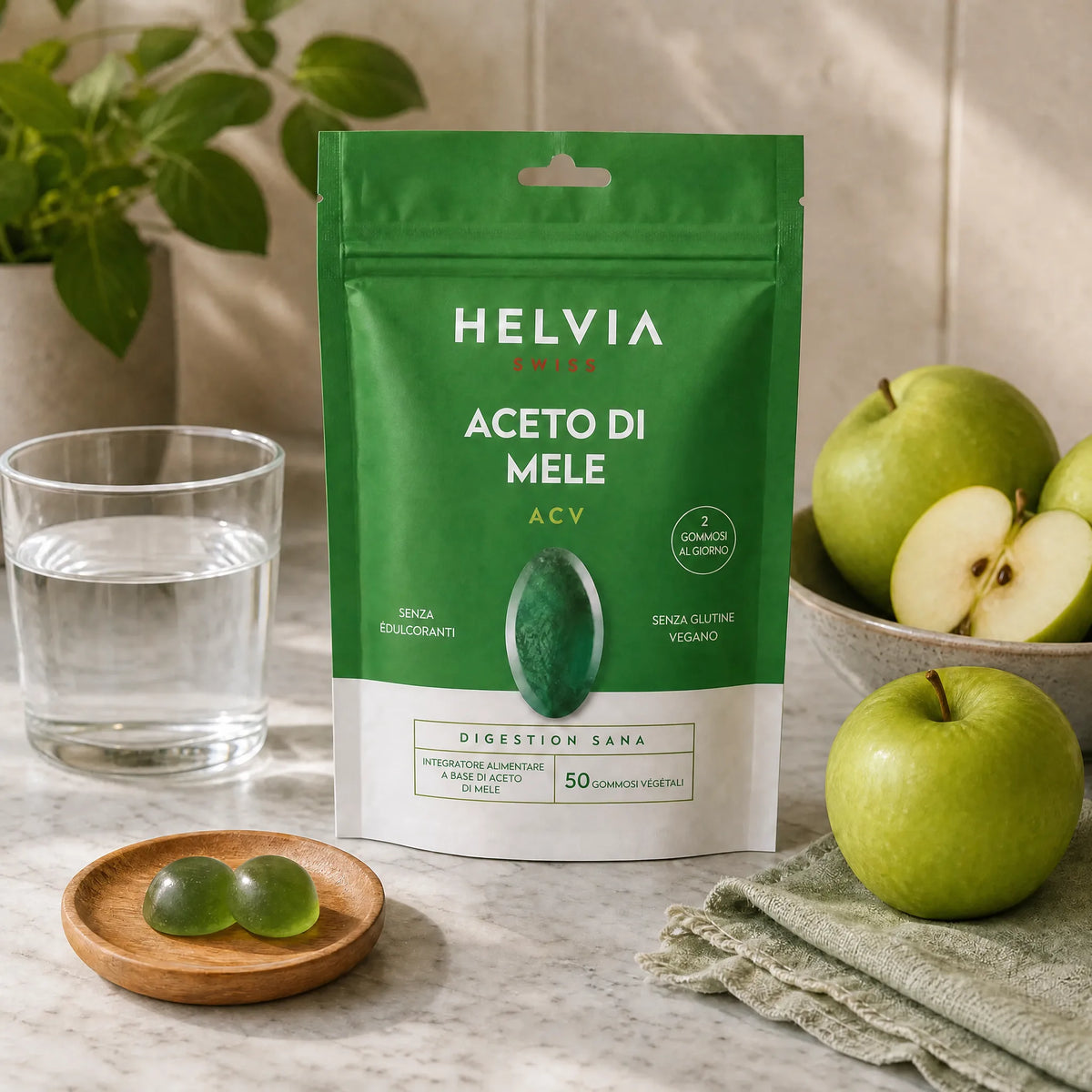 Gummies all'aceto di mele - Pancia Piatta & Digestione HELVIA SWISS