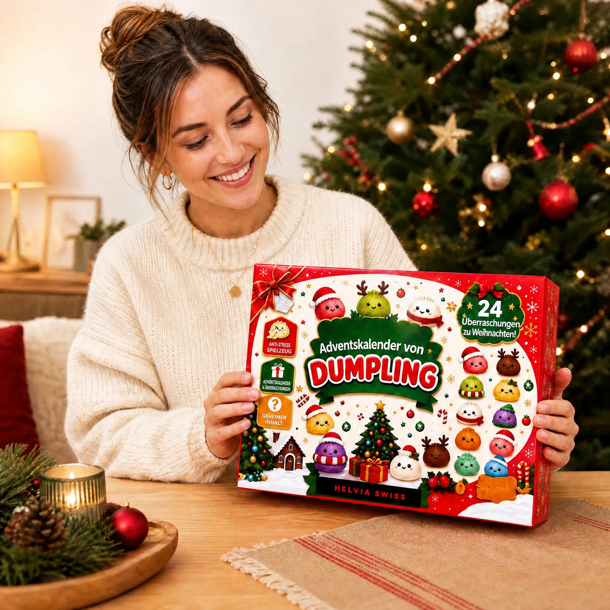 Dumpling Squishy Adventskalender 2026 HELVIA SWISS