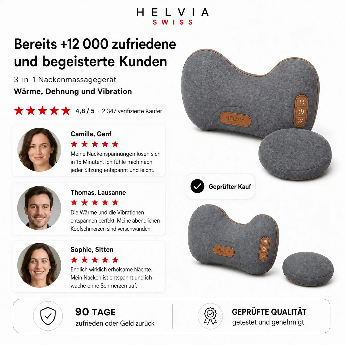 Zervikalmassagegerät 3-in-1 HELVIA SWISS