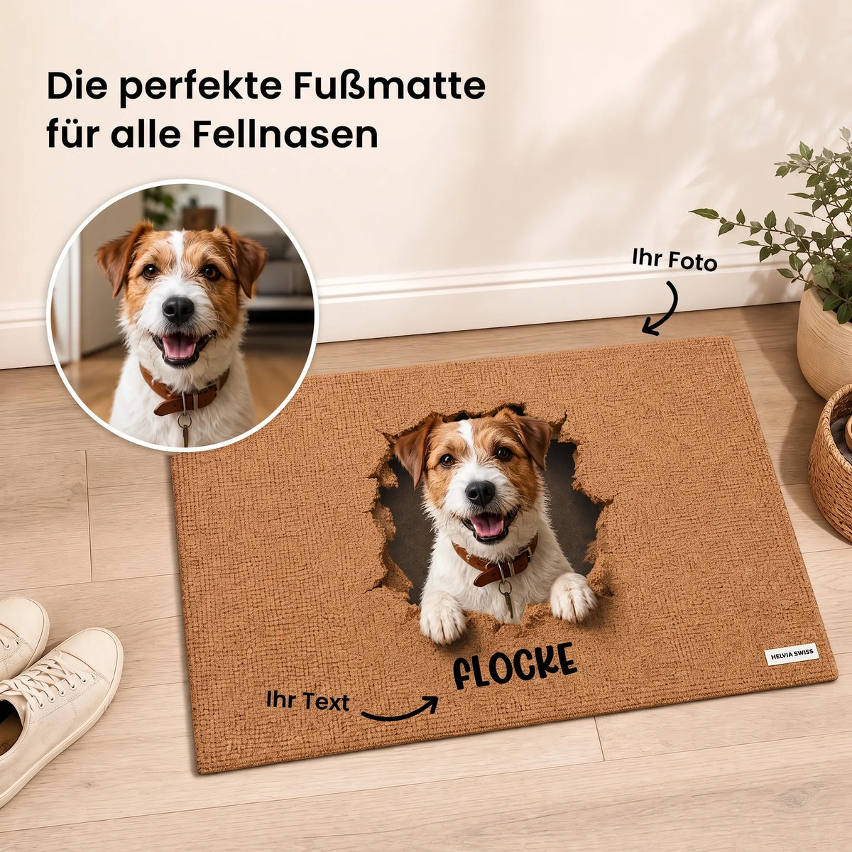 Personalisierte Fußmatte « Pfoten-Abdruck » HELVIA SWISS