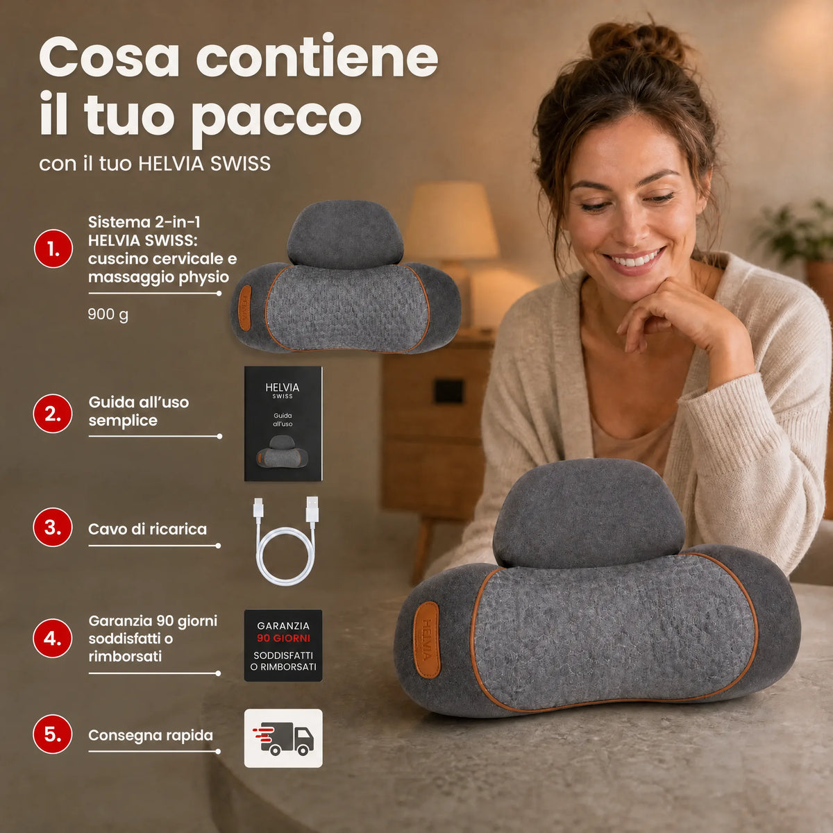 Massaggiatore Cervicale 3-in-1 HELVIA SWISS