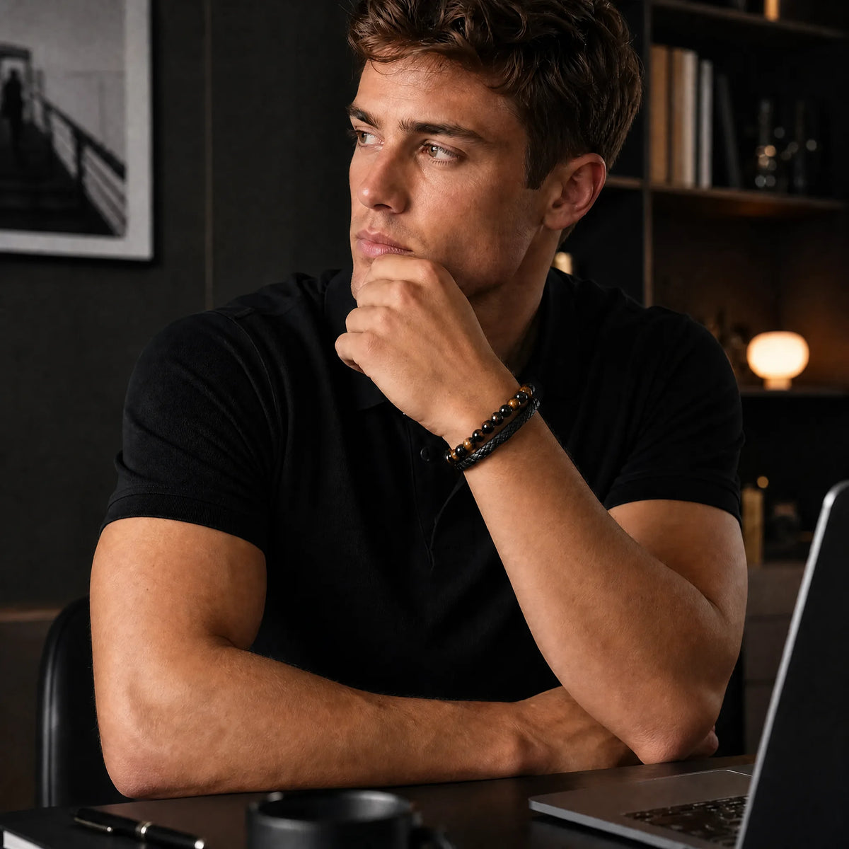 Bracciale Personalizzato Occhio di Tigre « A Mio Figlio » HELVIA SWISS