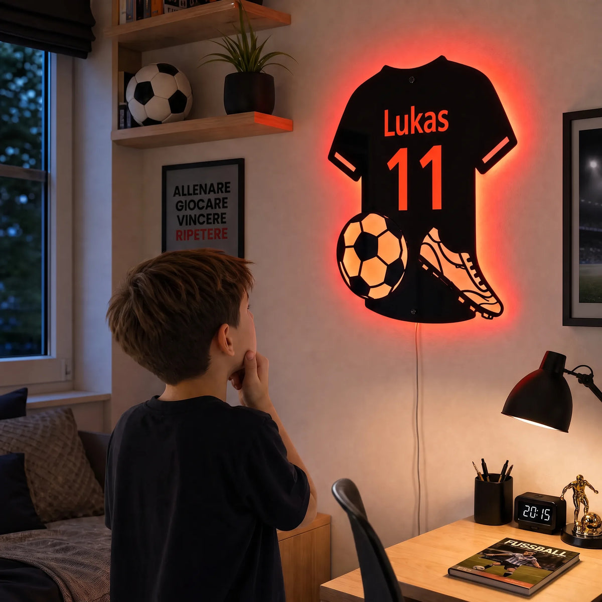Specchio LED Calcio Personalizzato HELVIA SWISS