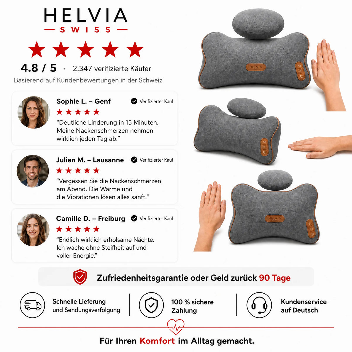 Zervikalmassagegerät 3-in-1 HELVIA SWISS