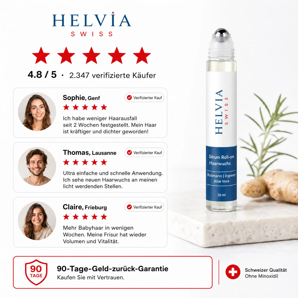 Haarwuchs Roll-On Serum HELVIA SWISS