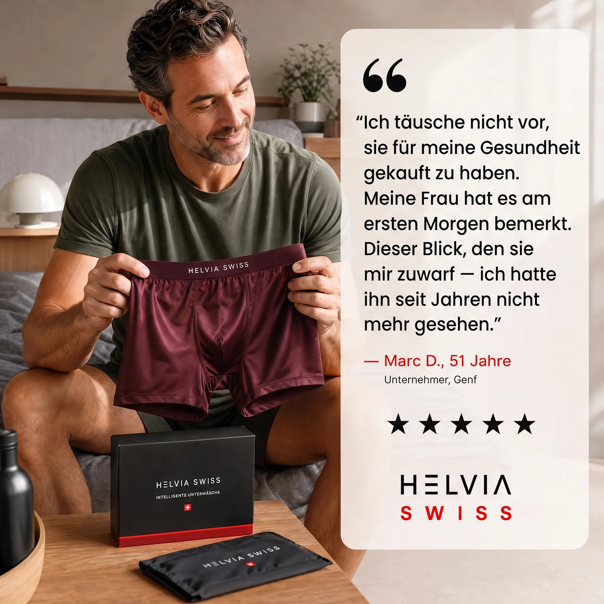 Boxer aus Premium-Seide Absoluter Komfort HELVIA SWISS