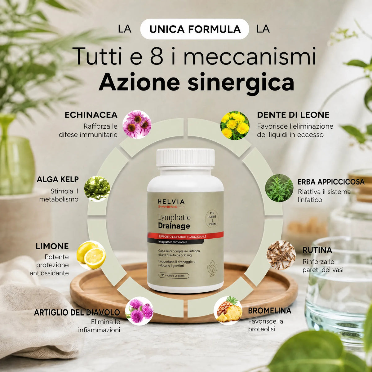 Capsule Drenaggio Linfatico Massima Efficacia HELVIA SWISS
