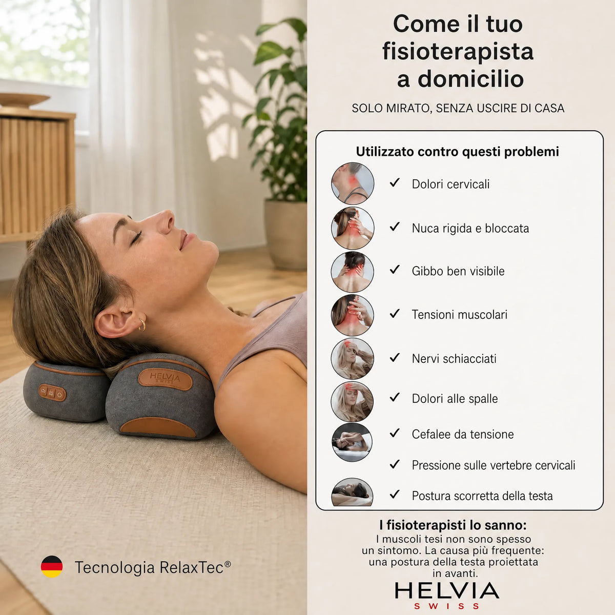 Massaggiatore Cervicale 3-in-1 HELVIA SWISS